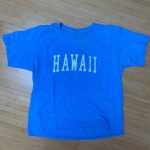 Hawaii Brandy Melville Blue Cropped Tee